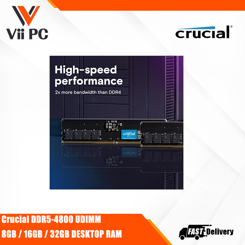 Crucial  DDR5-4800 UDIMM 8GB / 16GB / 32GB DESKTOP RAM