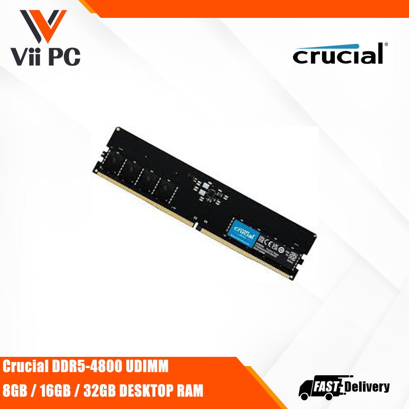Crucial  DDR5-4800 UDIMM 8GB / 16GB / 32GB DESKTOP RAM