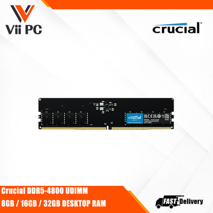 Crucial  DDR5-4800 UDIMM 8GB / 16GB / 32GB DESKTOP RAM