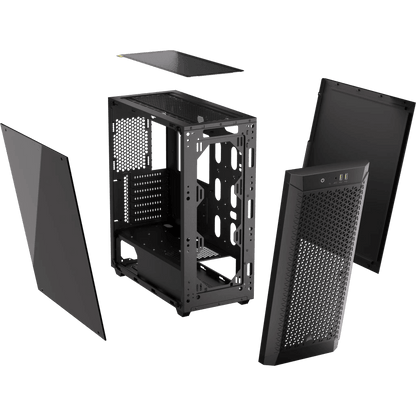 CORSAIR 480T Airflow Tempered Glass Mid-Tower ATX Black Case - 360mm radiator, 2.5" Drive Bays x2, 3.5" Drive Bays x2, 2yrs Wty