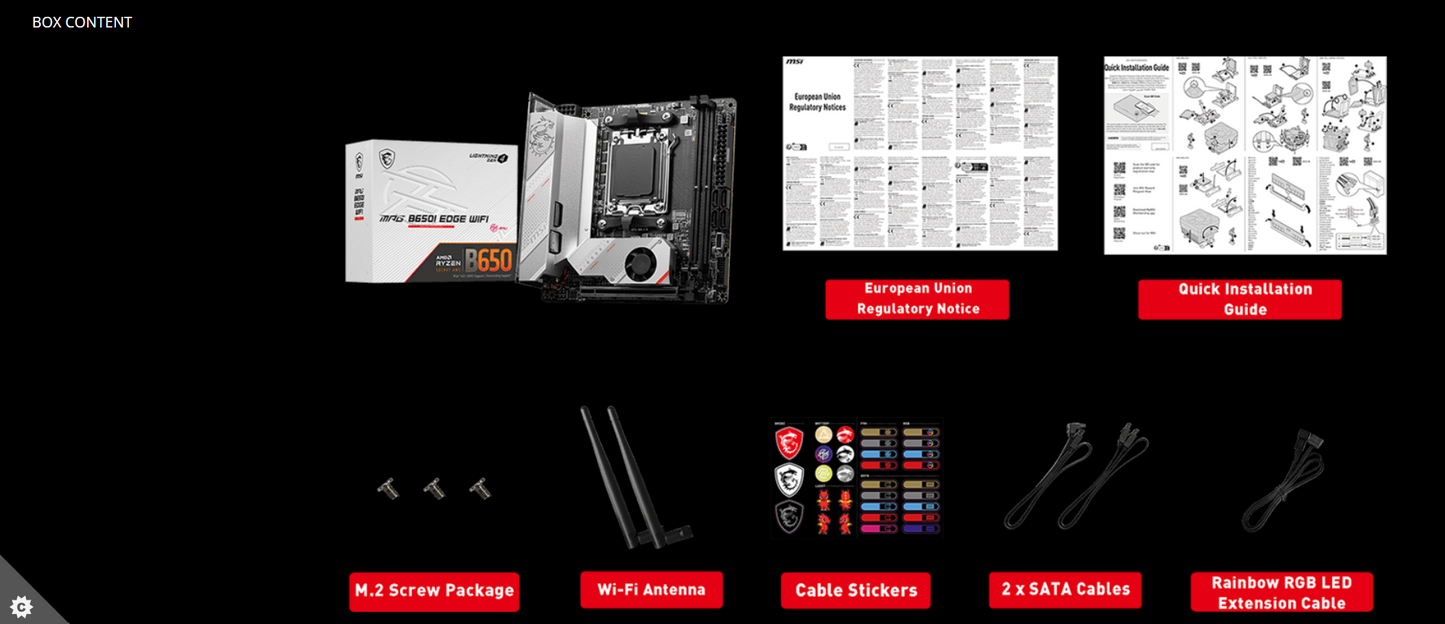 MSI MPG B650I EDGE WIFI AM5 Mini-ITX Motherboard + AMD Ryzen 7 7800X3D (AM5) Processor BUNDLE