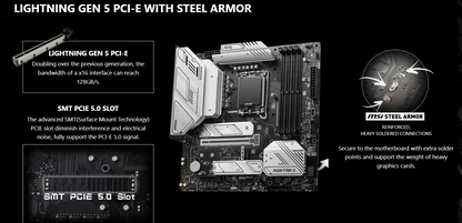 MSI MAG B760M MORTAR WIFI II DDR5 Wi-Fi 6E LGA1700 3x M.2 MATX Motherboard