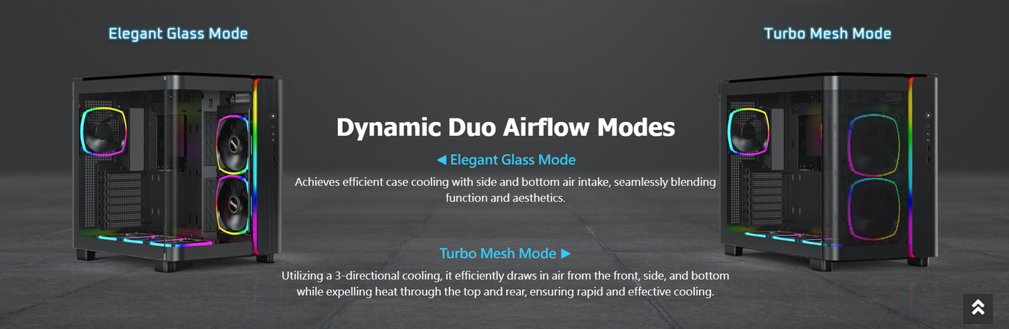 Montech KING 95 PRO BLACK/WHITE Tempered Glass ATX Middle Tower Case (Dynamic Duo Airflow Modes)