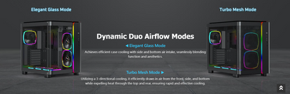 Montech KING 95 PRO BLACK/WHITE Tempered Glass ATX Middle Tower Case (Dynamic Duo Airflow Modes)