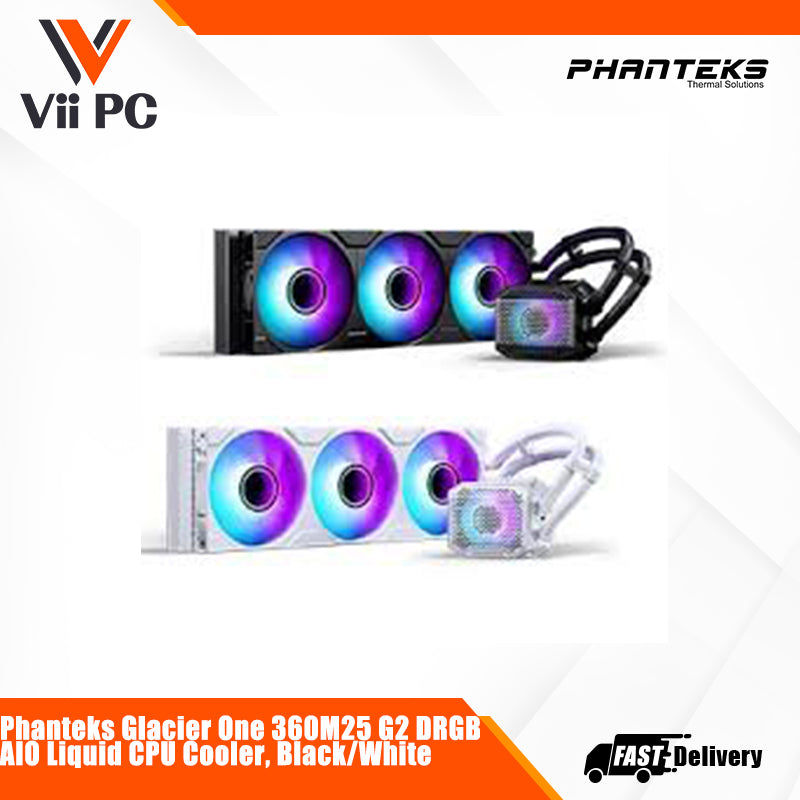Phanteks Glacier One 360M25 G2 DRGB AIO Liquid CPU Cooler, Black