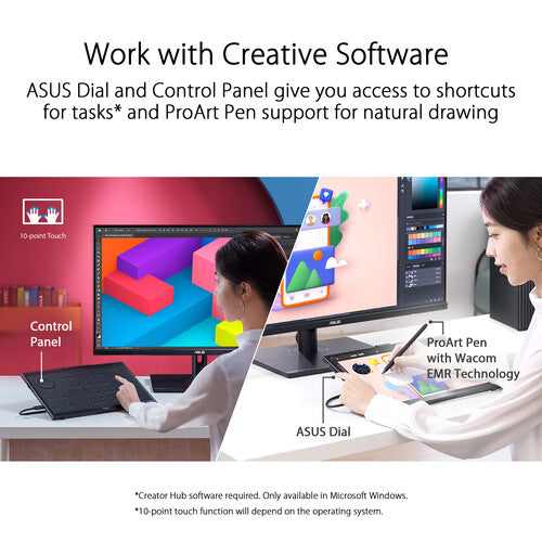 ASUS ProArt PA169CDV Pen Display 15.6" IPS, 4K UHD (3840x2160), WACOM EMR, 100% sRGB, Color Accuracy ΔE<2, Calman Verified, PANTONE Validated, USB-C, 10-point Touch, ASUS Dial, Control Panel