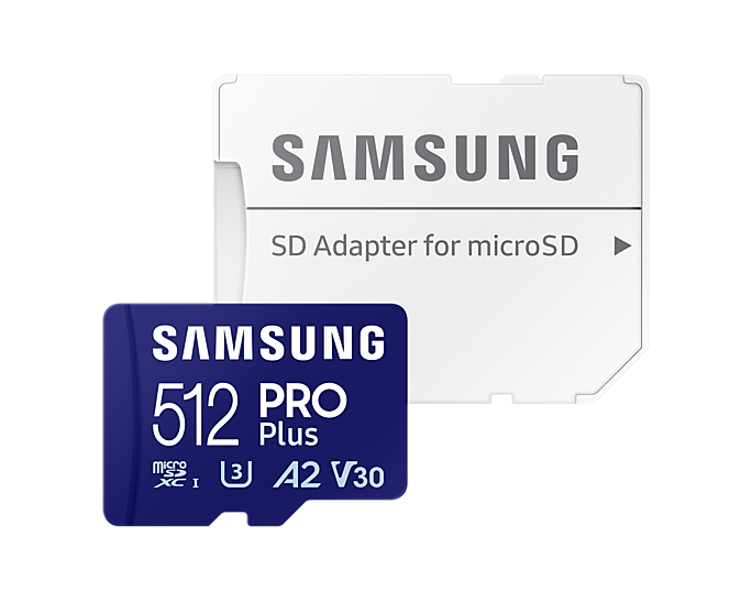 SAMSUNG PRO PLUS microSDXC Memory Card with Adapter 128GB/256GB/512GB Card up to 180MB/s Read, compatible to UHS-I