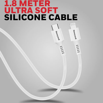 Honeywell Type C to Lightning cable 1.8Mtr - BLACK/WHITE Platinum Series/1 Year Warranty