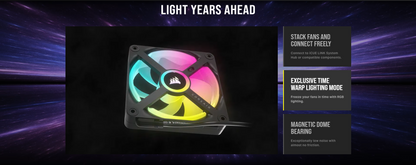CORSAIR iCUE LINK QX120 RGB BLACK/WHITE, 120mm Magnetic Dome RGB Fan, Starter Kit (Triple Fan Kit)