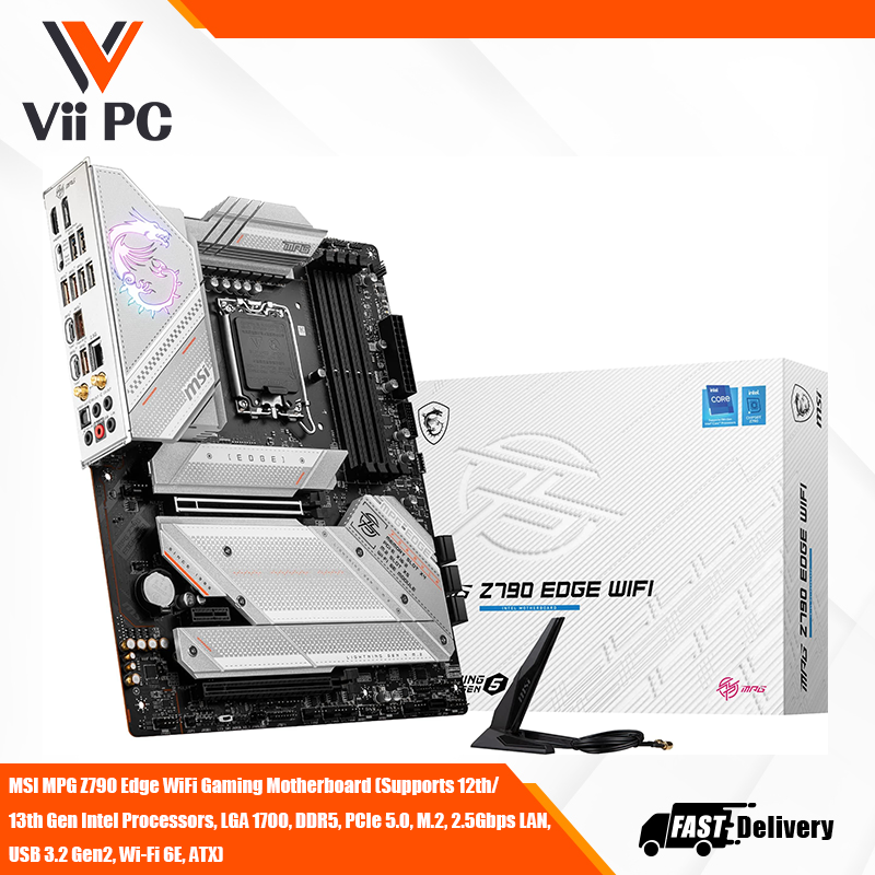 MSI MPG Z790 Edge WiFi Gaming Motherboard (Supports 12th/13th Gen Intel Processors, LGA 1700, DDR5, PCIe 5.0, M.2, 2.5Gbps LAN, USB 3.2 Gen2, Wi-Fi 6E, ATX)