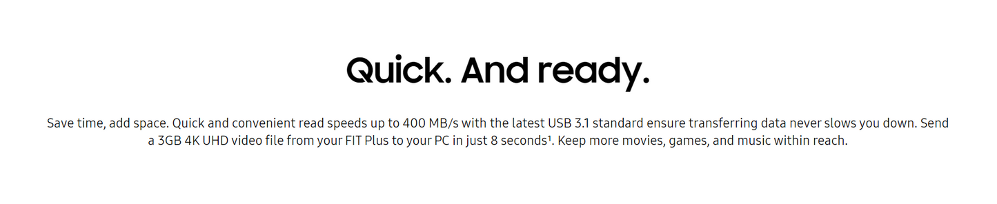 SAMSUNG FIT PLUS USB 3.1 FLASH DRIVE 128GB/256GB