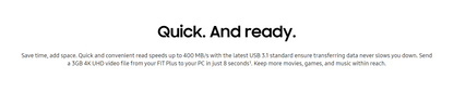 SAMSUNG FIT PLUS USB 3.1 FLASH DRIVE 128GB/256GB