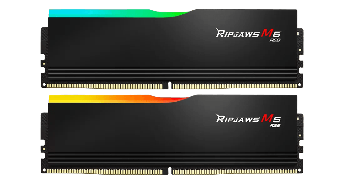 G.SKILL RIPJAWS M5 RGB DDR5-6000 CL30-40-40-96 1.35V / 1.4V 32GB(2x16GB) / 64GB(2x32GB) BLACK/WHITE Intel XMP 3.0 Ready, Dual Channel Kit