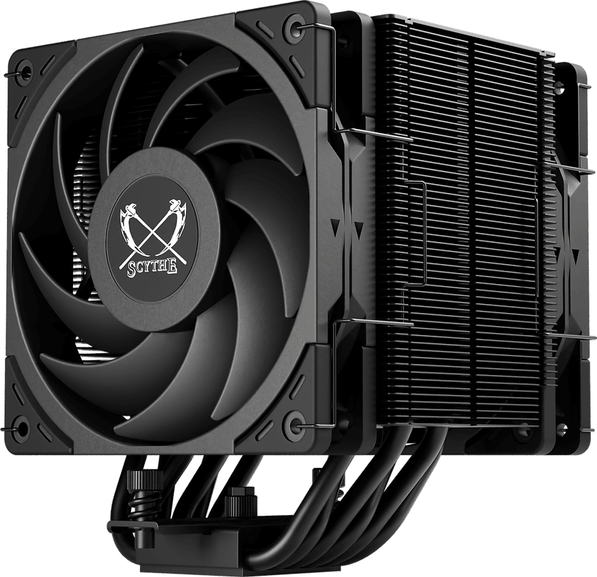 SCYTHE MUGEN 6 / MUGEN 6 Dual Fan Black Edition CPU Cooler, Intel: LGA1700/LGA1151, AMD: AM5/AM4 Support, Single Tower, Aluminum Top Cover