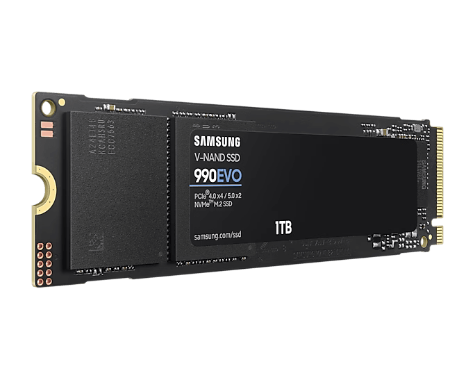 SAMSUNG 990 EVO NVMe 2.0 M.2 2280 SSD (1TB / 2TB) - PCIe 4.0x4/PCIe 5.0x2/Up to 5,000 MB/s Read/Up to 4,200 MB/s Write/5 Yrs Wty