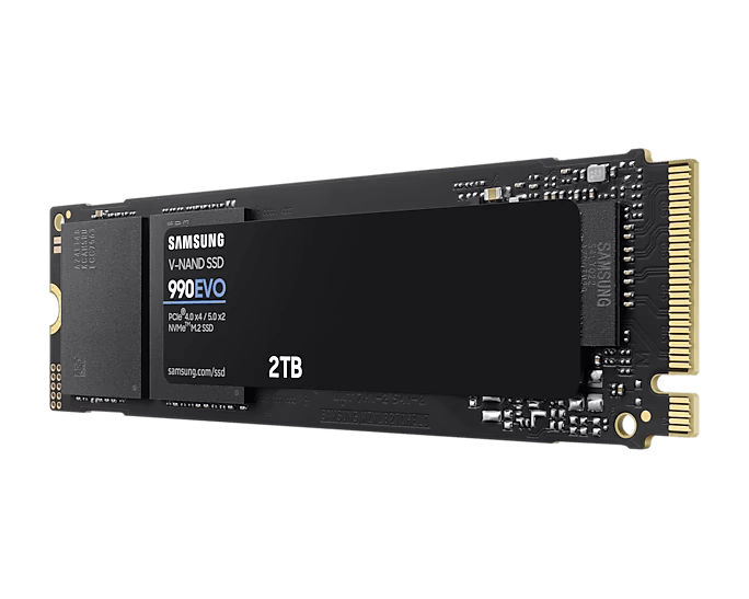SAMSUNG 990 EVO NVMe 2.0 M.2 2280 SSD (1TB / 2TB) - PCIe 4.0x4/PCIe 5.0x2/Up to 5,000 MB/s Read/Up to 4,200 MB/s Write/5 Yrs Wty