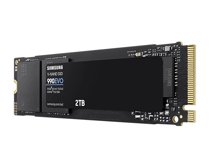 SAMSUNG 990 EVO NVMe 2.0 M.2 2280 SSD 1TB/2TB - PCIe 4.0x4/PCIe 5.0x2/Up to 5,000 MB/s Read/Up to 4,200 MB/s Write/5 Yrs Wty