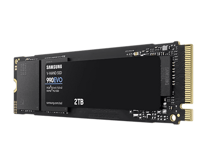 SAMSUNG 990 EVO NVMe 2.0 M.2 2280 SSD (1TB / 2TB) - PCIe 4.0x4/PCIe 5.0x2/Up to 5,000 MB/s Read/Up to 4,200 MB/s Write/5 Yrs Wty