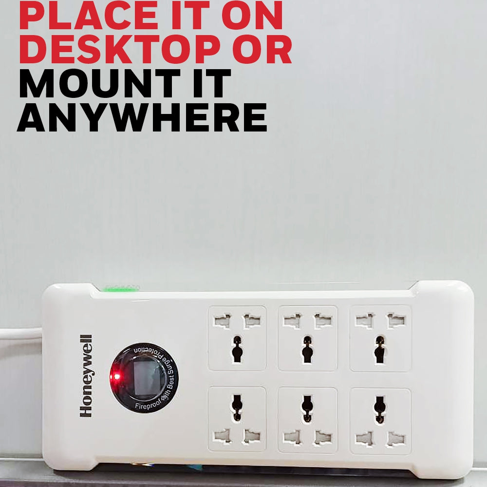 Honeywell 6 Out Surge Protector with Master Switch Platinum Series / 3 Years Warranty