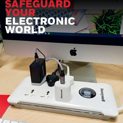 Honeywell 6 Out Surge Protector with Master Switch Platinum Series / 3 Years Warranty