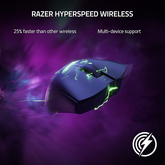 Razer DeathAdder V3 Pro - Classic Base - 1000 Hz Ultra-lightweight Wireless Ergonomic Esports Mouse - Black/White