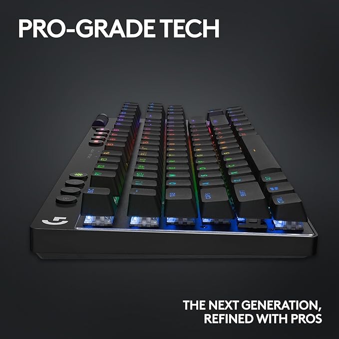 LOGITECH PRO X TKL LIGHTSPEED GAMING KEYBOARD - BLACK,WHITE,MAGENTA (GX-BROWN) 2Y