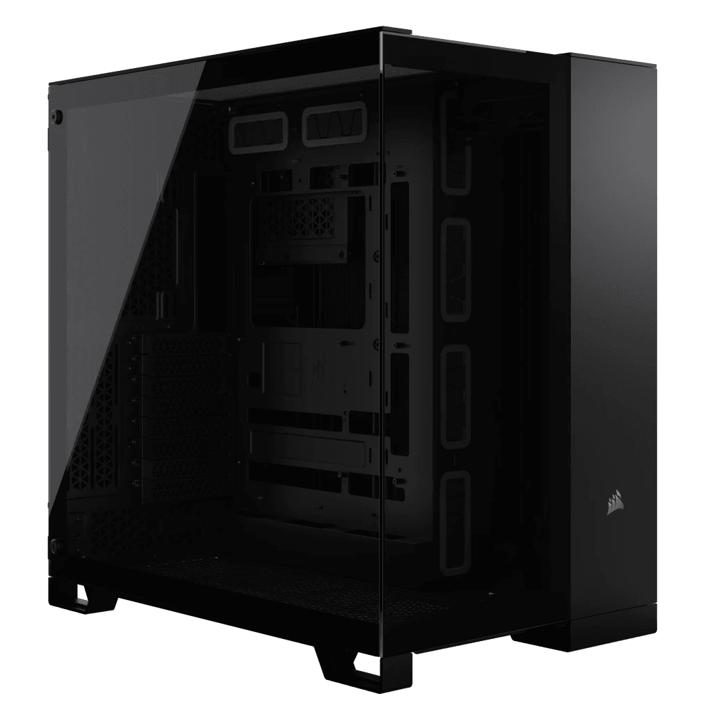 CORSAIR 6500X Mid-Tower Dual Chamber ATX PC Case - BLACK/WHITE, Tempered Glass, 8 horizontal + 3 vertical slots, Compatible with reverse connector motherboards, 2Yrs Wty