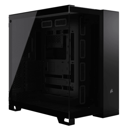CORSAIR 6500X Mid-Tower Dual Chamber ATX PC Case - BLACK/WHITE, Tempered Glass, 8 horizontal + 3 vertical slots, Compatible with reverse connector motherboards, 2Yrs Wty