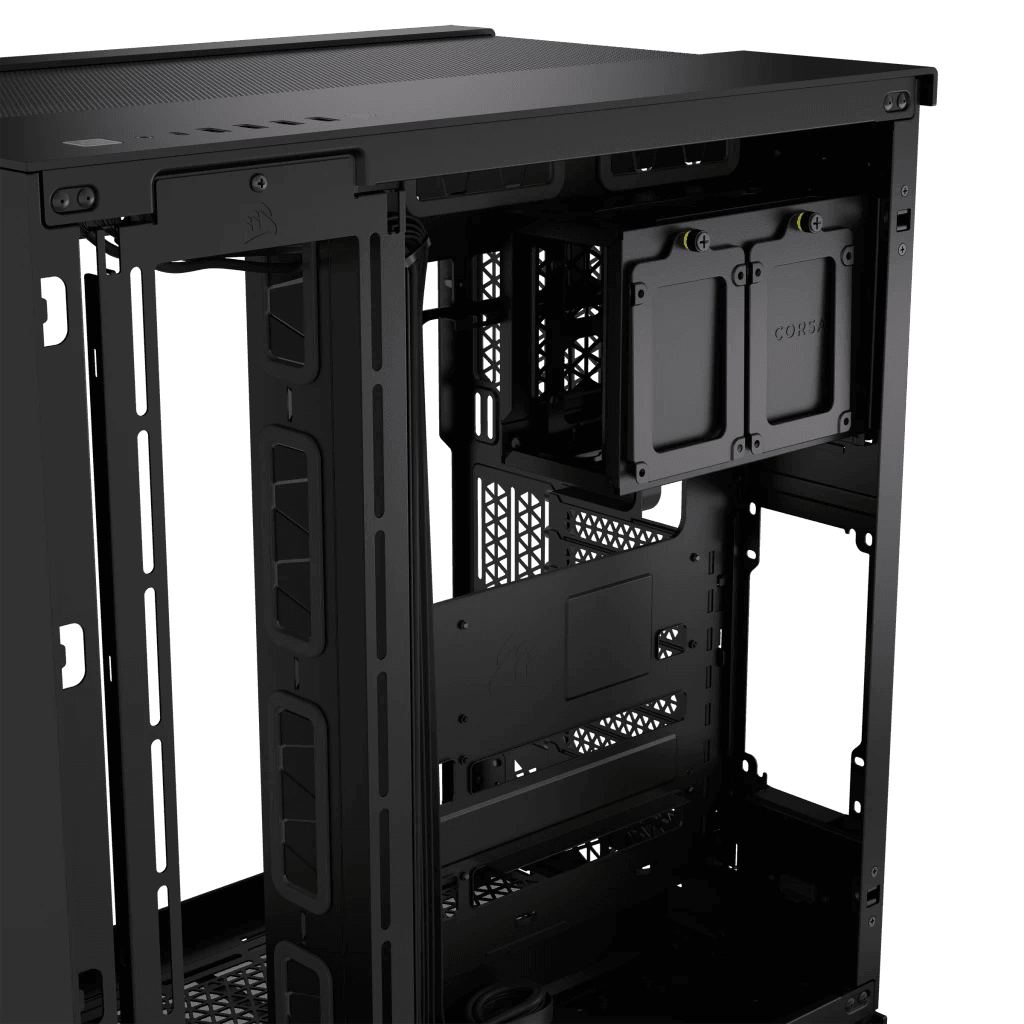 CORSAIR 6500X Mid-Tower Dual Chamber ATX PC Case - BLACK/WHITE, Tempered Glass, 8 horizontal + 3 vertical slots, Compatible with reverse connector motherboards, 2Yrs Wty