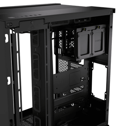 CORSAIR 6500X Mid-Tower Dual Chamber ATX PC Case - BLACK/WHITE, Tempered Glass, 8 horizontal + 3 vertical slots, Compatible with reverse connector motherboards, 2Yrs Wty