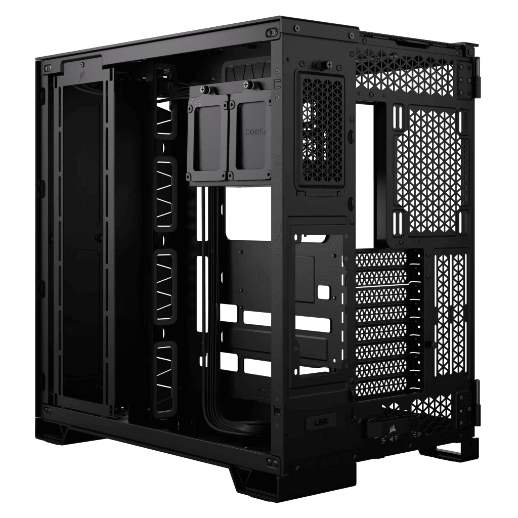 CORSAIR 6500X Mid-Tower Dual Chamber ATX PC Case - BLACK/WHITE, Tempered Glass, 8 horizontal + 3 vertical slots, Compatible with reverse connector motherboards, 2Yrs Wty