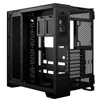 CORSAIR 6500X Mid-Tower Dual Chamber ATX PC Case - BLACK/WHITE, Tempered Glass, 8 horizontal + 3 vertical slots, Compatible with reverse connector motherboards, 2Yrs Wty