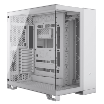 CORSAIR 6500X Mid-Tower Dual Chamber ATX PC Case - BLACK/WHITE, Tempered Glass, 8 horizontal + 3 vertical slots, Compatible with reverse connector motherboards, 2Yrs Wty
