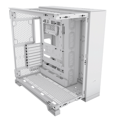 CORSAIR 6500X Mid-Tower Dual Chamber ATX PC Case - BLACK/WHITE, Tempered Glass, 8 horizontal + 3 vertical slots, Compatible with reverse connector motherboards, 2Yrs Wty