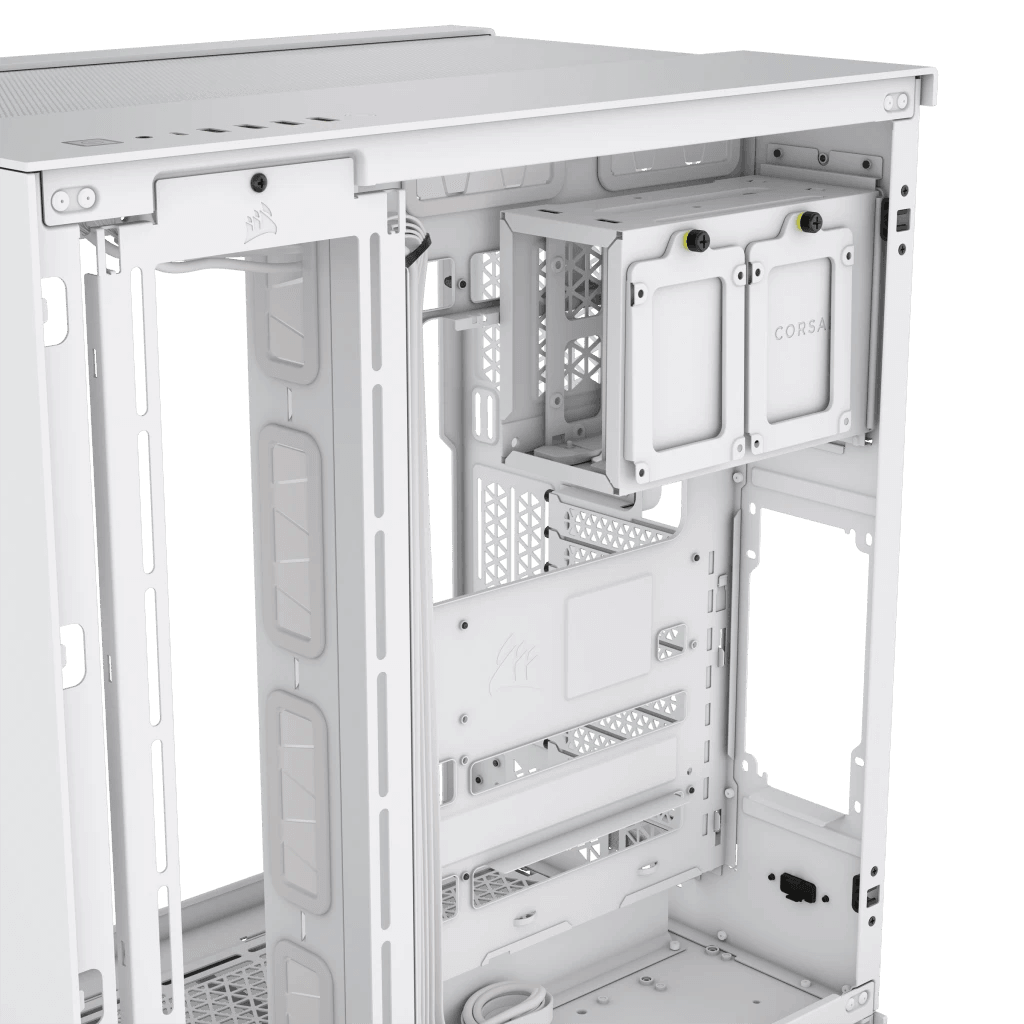 CORSAIR 6500X Mid-Tower Dual Chamber ATX PC Case - BLACK/WHITE, Tempered Glass, 8 horizontal + 3 vertical slots, Compatible with reverse connector motherboards, 2Yrs Wty