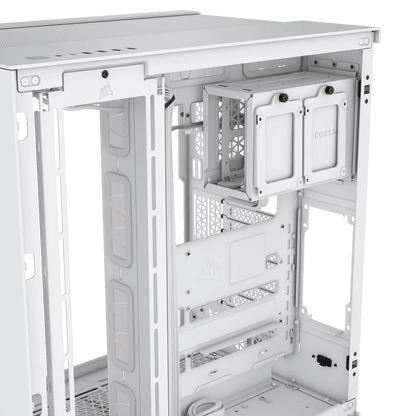 CORSAIR 6500X Mid-Tower Dual Chamber ATX PC Case - BLACK/WHITE, Tempered Glass, 8 horizontal + 3 vertical slots, Compatible with reverse connector motherboards, 2Yrs Wty