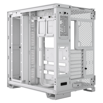 CORSAIR 6500X Mid-Tower Dual Chamber ATX PC Case - BLACK/WHITE, Tempered Glass, 8 horizontal + 3 vertical slots, Compatible with reverse connector motherboards, 2Yrs Wty