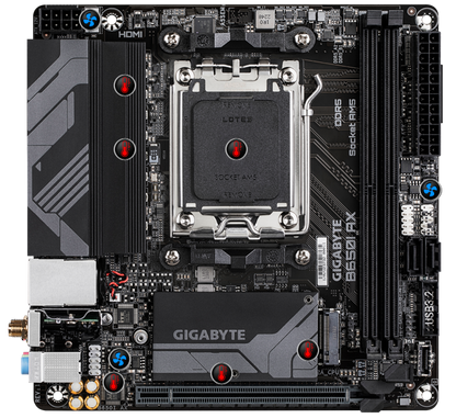 GIGABYTE B650I AX (rev. 1.0) AMD Socket AM5/Wi-Fi 6E/DDR5 Support/NVMe SSD Ready/2.5GbE LAN/ULTRA DURABLE Mini-ITX Motherboard