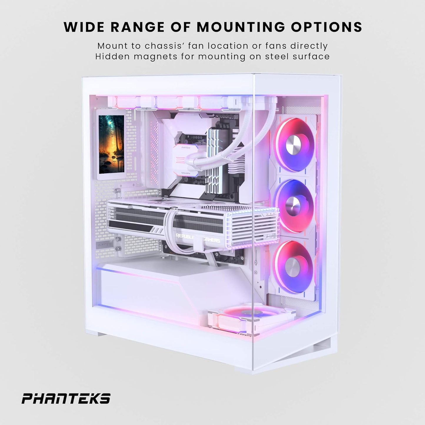 PHANTEKS 5.5" HI-RES UNIVERSAL LCD DISPLAY, Magnetic Mounting, 60Hz, 2160x1440, IPS w/LED backlighting, 99%sRGB, Plug and Play, HDMI, FOR PC BLACK/WHITE