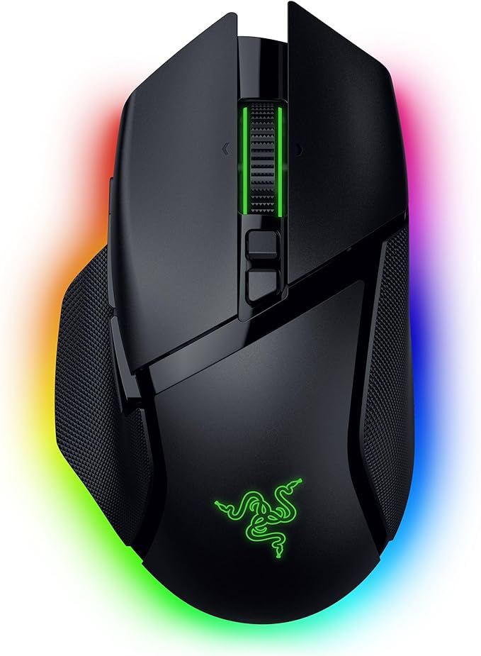 Razer Basilisk V3 Pro - Customizable Wireless Gaming Mouse with Razer HyperScroll Tilt Wheel - Black/White