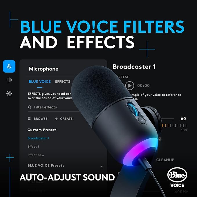 LOGITECH Yeti GX - Dynamic RGB Gaming Microphone with LIGHTSYNC - BLACK