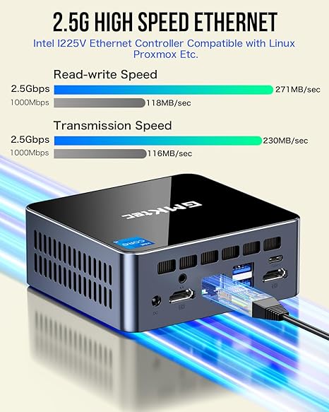 GMKtec NucBox M3 Black - Intel Core i5-12450H Processor (32GB RAM + 1TB SSD)