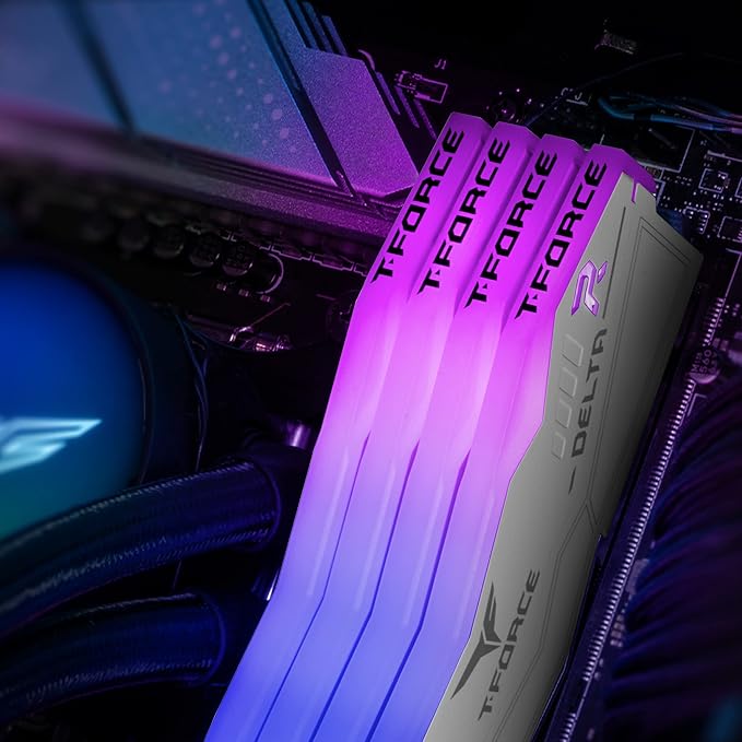 TEAMGROUP T-Force Delta Heatsink With ARGB DDR5 Ram 32GB (2x16GB) 6000MHz - Black/White