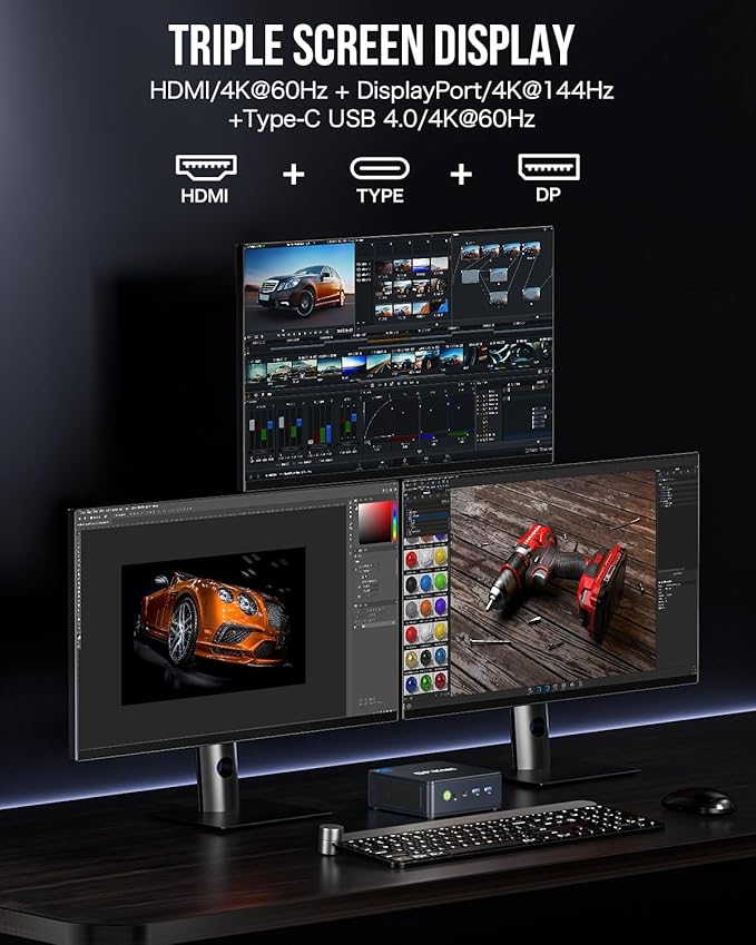 GMKtec NucBox K7 Plus Black - Intel Core i7-13620H Processor (32GB RAM + 1TB SSD)