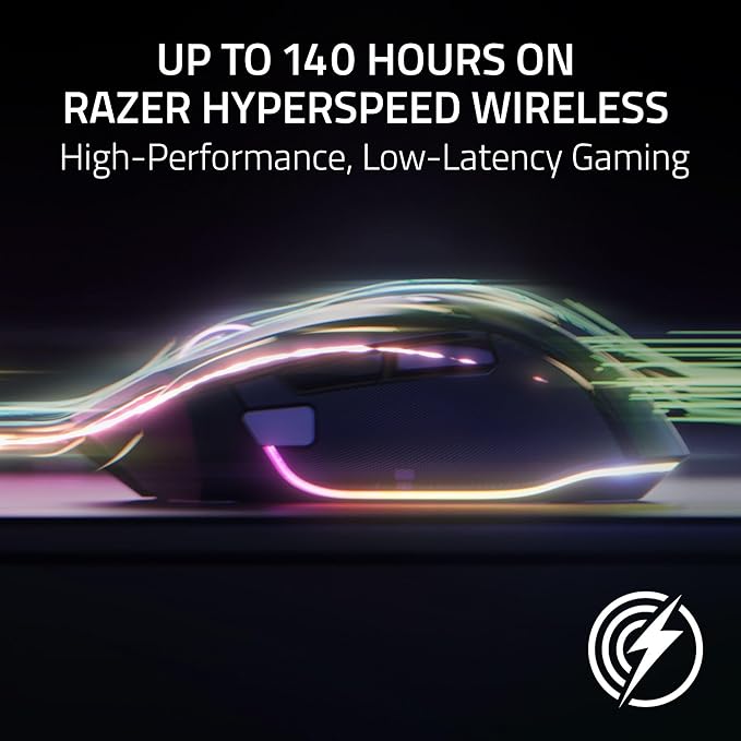 Razer Basilisk V3 Pro - Customizable Wireless Gaming Mouse with Razer HyperScroll Tilt Wheel - Black/White