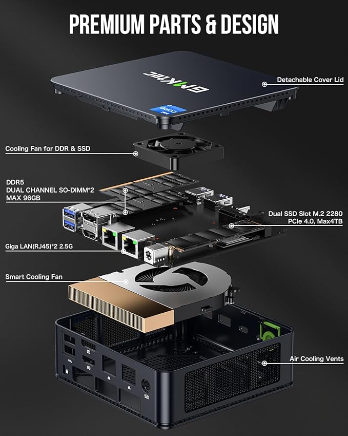 GMKtec NucBox K7 Plus Black - Intel Core i7-13620H Processor (32GB RAM + 1TB SSD)