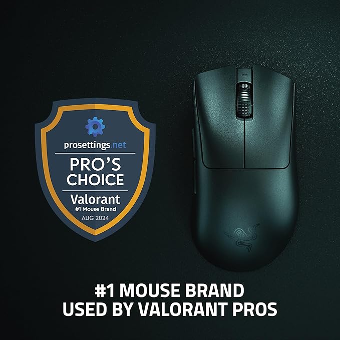 Razer DeathAdder V3 Pro - Classic Base - 1000 Hz Ultra-lightweight Wireless Ergonomic Esports Mouse - Black/White