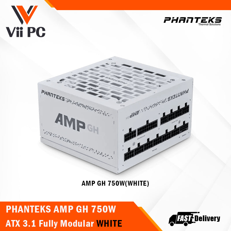 PHANTEKS AMP GH PCIe Gen 5.1 ATX 3.1 Fully Modular PSU (750W/850W/1000W) - BLACK/WHITE
