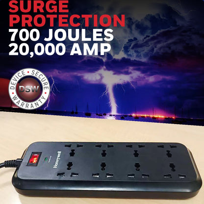 Honeywell 8 Out Surge Protector with Master Switch Value Series / 3 Years Warranty