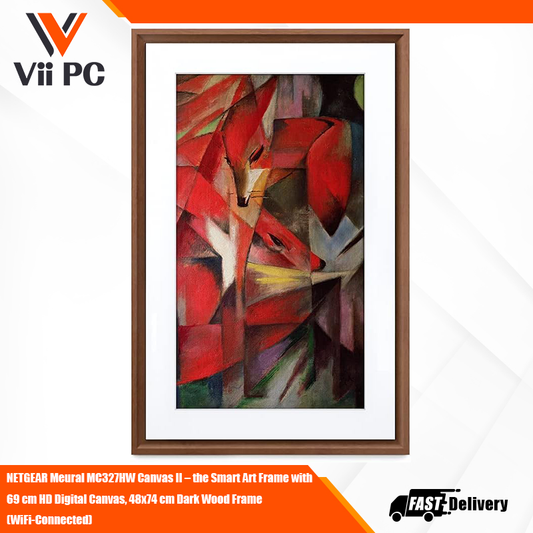 NETGEAR Meural MC327HW Canvas II – the Smart Art Frame with 69 cm HD Digital Canvas, 48x74 cm Dark Wood Frame (WiFi-Connected)